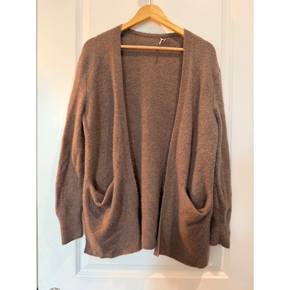 Madewell Kent Cardigan Sweater Brown Merino Wool Alpaca Blend Open Front XS